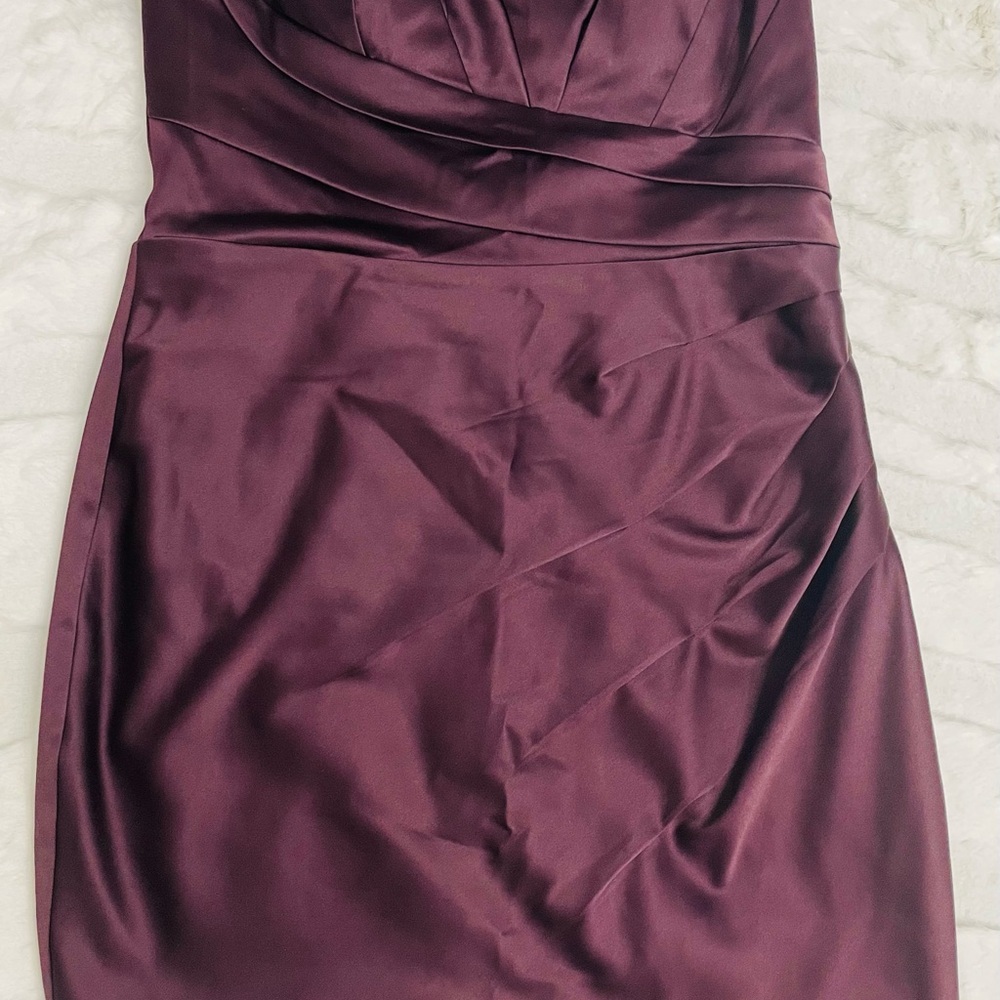 Express Purple Ruched Asymmetrical Sheath Dress